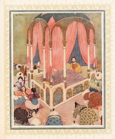Абу-л-Хасан просыпается в постели халифа by Эдмунд Дюлак, 1914 — digital art print download