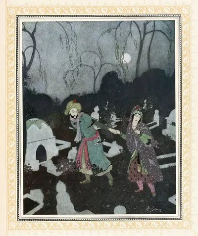 Принц ведет даму к могиле by Эдмунд Дюлак, 1914 — digital art print download
