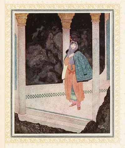 Принц встречает благородную даму в Подземном дворце by Эдмунд Дюлак, 1914 — digital art print download