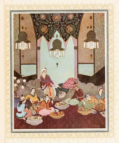 Комната с фруктами, приготовленными для Абу-л-Хасана by Эдмунд Дюлак, 1914 — digital art print download