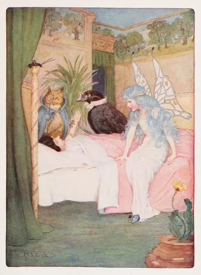 The crow, advancing first, felt Pinocchio's pulse by Maria Louise Kirk, 1916 — digital art print download