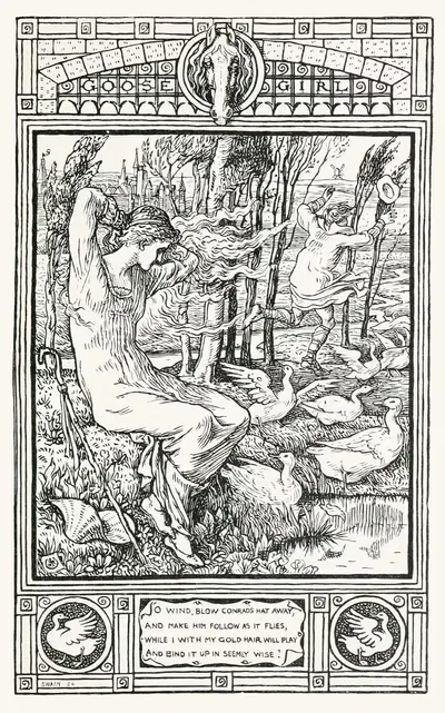 The Goose Girl by Walter Crane, 1922 — digital art print download