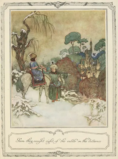 Вскоре они увидели замок вдалеке by Эдмунд Дюлак, 1910 — digital art print download