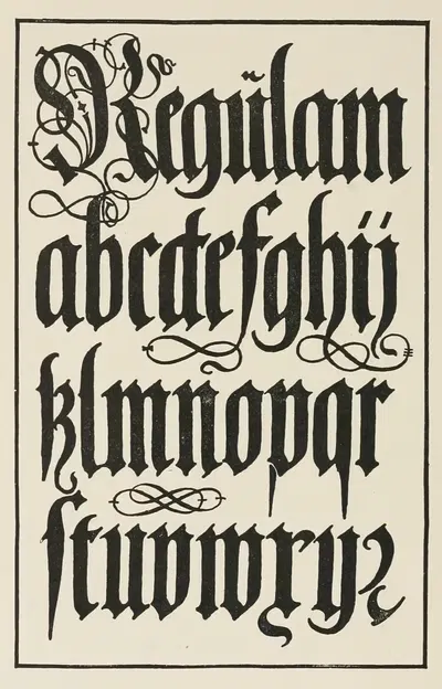 Немецкие черные буквы из латуни by Фрэнк Шуто Браун, 1902 — digital art print download