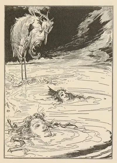 Морские феи, пл. 37 by Джон Реа Нейл, 1911 — digital art print download