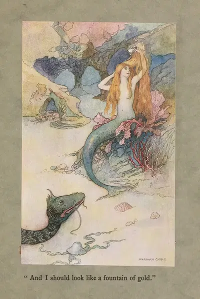'And I should look like a fountain of gold.' by Warwick Goble, 1920 — digital art print download