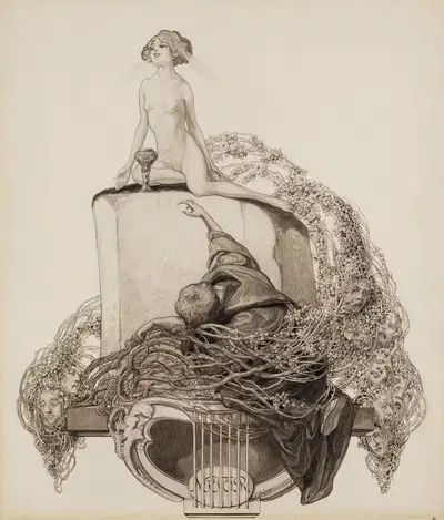Экслибрис Вальтера и Амелии Фаренхорст by Франц фон Байрос, 1912 — digital art print download