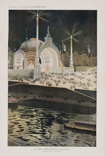 Монументальная дверь, освещенная by М. Фернан Беланже, 1900 — digital art print download