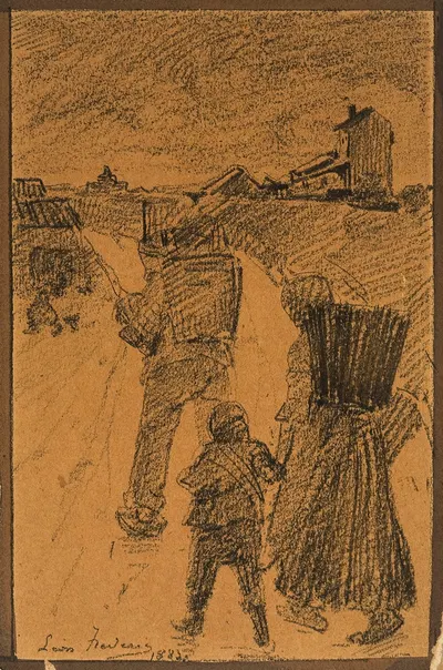 The Chalk Sellers; Evening by Леон Фредерик, 1883 — digital art print download