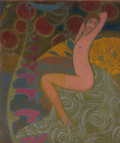 Woman and flowers by Kajetan Stefanowicz, 1914 — digital art print download