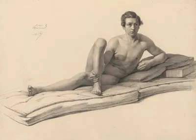 Man lying down by Луи Гурлитт, 1833 — digital art print download