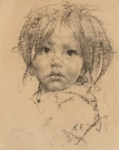 Indian Girl with Bangs by Nicolai Fechin — digital art print download