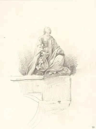 Study of a Figural Monument by Поль Деларош, 1838 — digital art print download