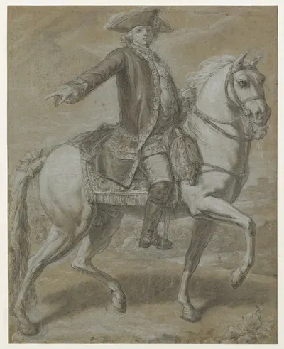 Study for the Equestrian Portrait of a Royal Personnage by Пьер Антуан Кийяр — digital art print download