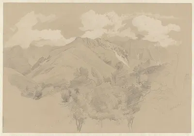 Berglandschap bij Carrara by Пьер Луи Дюбурк, 1825-1873 — digital art print download