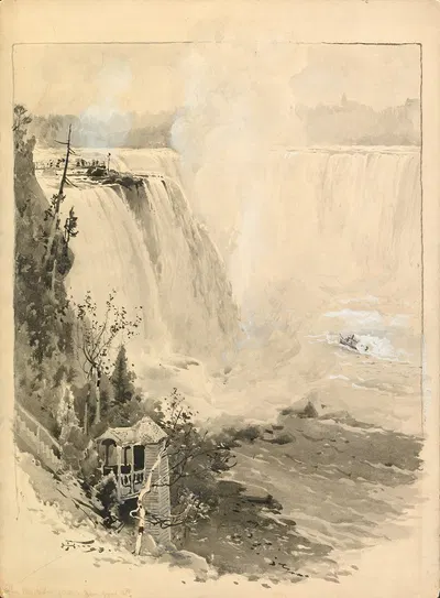 Ниагарский водопад с острова Козы by Гарри Фенн, 1893 — digital art print download
