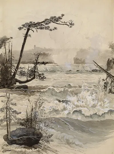 Водопад Подковы от Трех Сестер by Гарри Фенн, 1893 — digital art print download