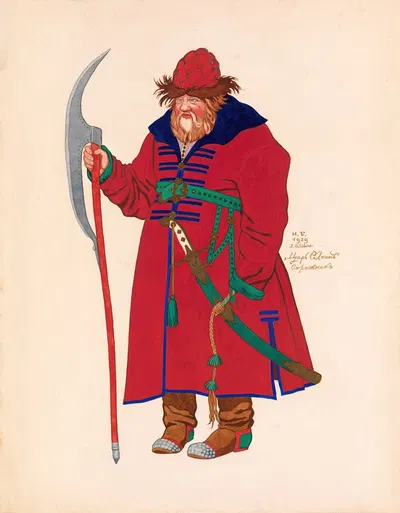 Страж. Дизайн костюма для 'Сказки о царе Салтане' by Иван Билибин, 1929 — digital art print download