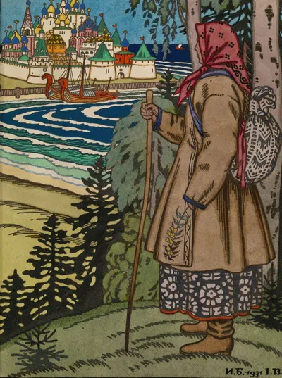 Крестьянская девушка by Иван Билибин, 1931 — digital art print download