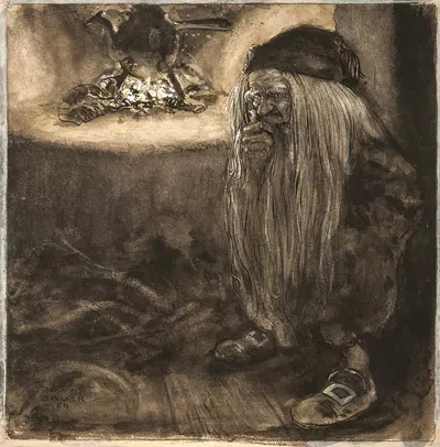 Брауни у камина by Джон Бауэр, 1909 — digital art print download