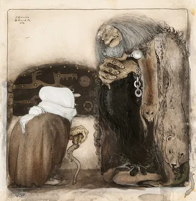 Два тролля by Джон Бауэр, 1909 — digital art print download