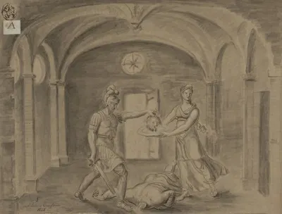 The beheading of John the Baptist by Пьер Руссо, 1828 — digital art print download