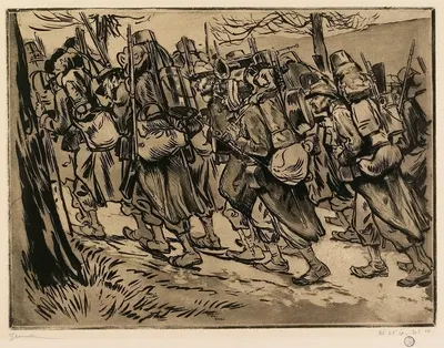 Bataillon en marche by Пьер Жорж Жанио — digital art print download