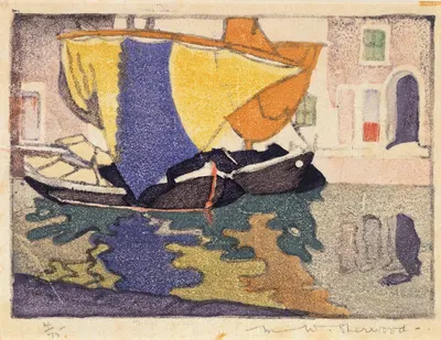 Венецианские рыбацкие лодки by Мод Шервуд, 1926 — digital art print download