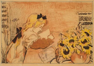 Lise à sa lecture by Georges Lemmen, 1908 — digital art print download
