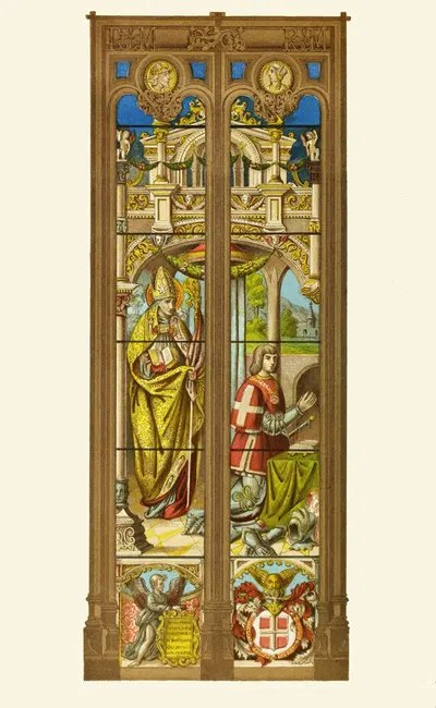 Расписное стеклянное окно в Бру by Генри Ноэль Хамфрис, 1852 — digital art print download