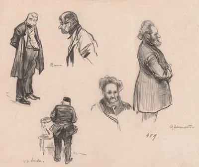 De Tweede Kamerleden A. Buma, G.M. van der Linden en A. Gildemeester by Питер Йосселин де Йонг, 1887 — digital art print…