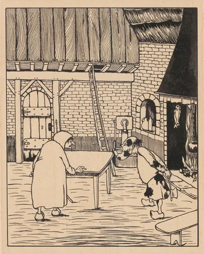 Illustration for 'Adjendodderken en Anneken-Tooverheks' by Karel Collens — digital art print download
