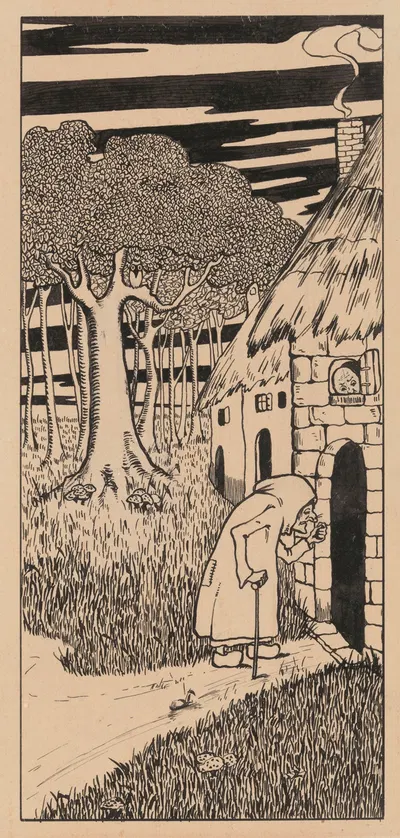 Illustration for 'Adjendodderken en Anneken-Tooverheks' by Karel Collens — digital art print download