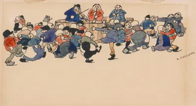 Music-making and Dancing Figures by Karel Collens — digital art print download