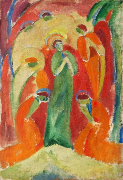 Heilige von Engeln verehrt by Hermann Stenner, 1913 — digital art print download