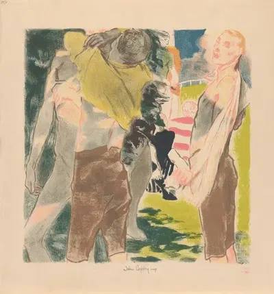 Athletes Dressing by John Copley, 1912 — digital art print download