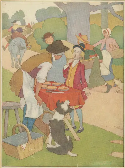 Says the pieman to Simple Simon, 'Show me first your penny.' by Elmer Boyd Smith — digital art print download