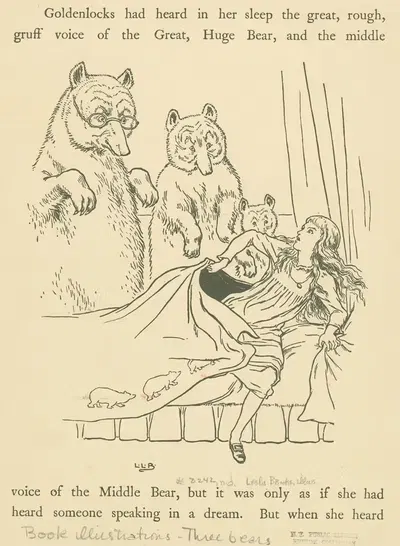 Медведи находят Златовласку by Леонард Лесли Брук, 1909 — digital art print download