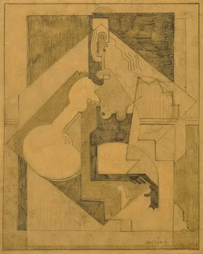 Étude pour 'La Femme au gant' ou Composition by Albert Gleizes, 1920 — digital art print download