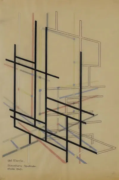 Пространственная структура by Феликс Дель Марль, 1949 — digital art print download