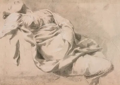 Drapery Study of a Reclining Woman by Pietro Fancelli — digital art print download