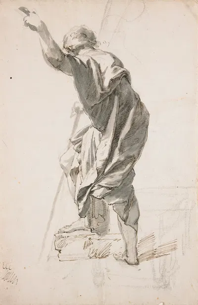 Standing Male Figure, Study for Saint John the Baptist Preaching by Pietro Fancelli — digital art print download
