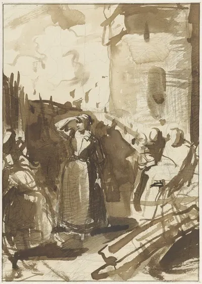 Vrouw achter de wal van een belegerde stad (Kenau Symonsdochter Hasselaar) by Рейньер Крейвангер, 1822-1880 — digital art…