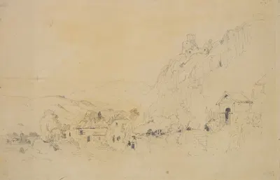 Sion with the ruins on Mount Tourbillon by Ричард Паркс Бонингтон, 1826 — digital art print download