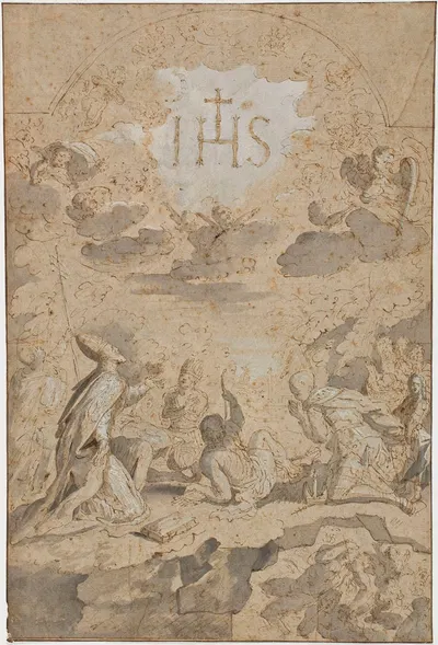 The Wordly and Ecclesiastical Power Worship the Name of Christ by Richard van Orley — digital art print download