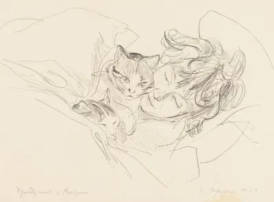 Speedy mit 2 Katzen by Рудольф Шлихтер, 1940 — digital art print download