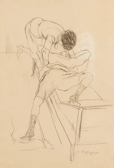 Zwei Gespielinnen by Рудольф Шлихтер, 1922 — digital art print download