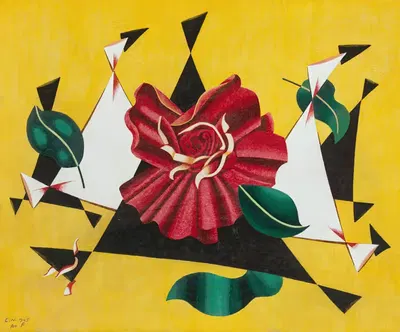 Абстракция с розой by Эдвард Уэдсворт, 1945 — digital art print download