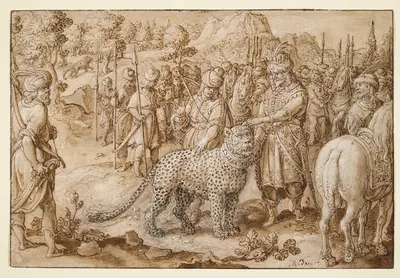King Arsaces Dedicating a Panther to Dionysus by Stradanus, c. 1596 — digital art print download