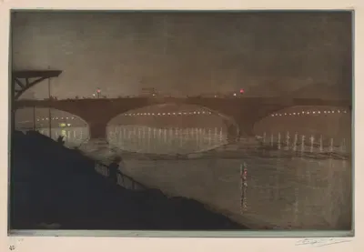 Мост Солферино; Ночной эффект by Южен Делатр, c.1898 — digital art print download